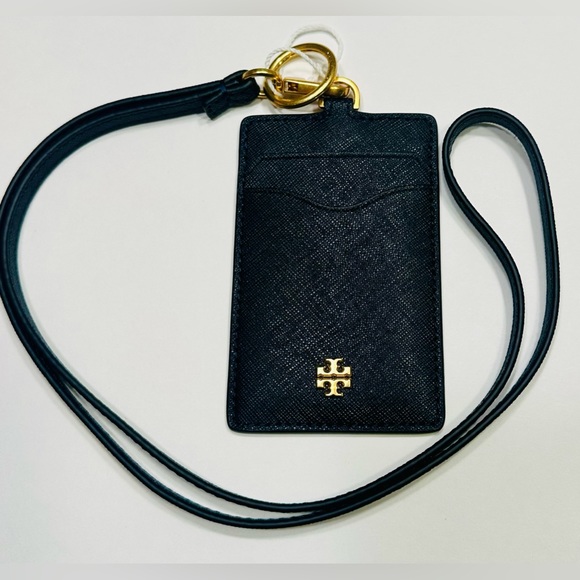 Tory Burch Accessories - NWT TORY BURCH Emerson Lanyard Tory Navy Leather ID/CREDIT CARD/BADGE Holder